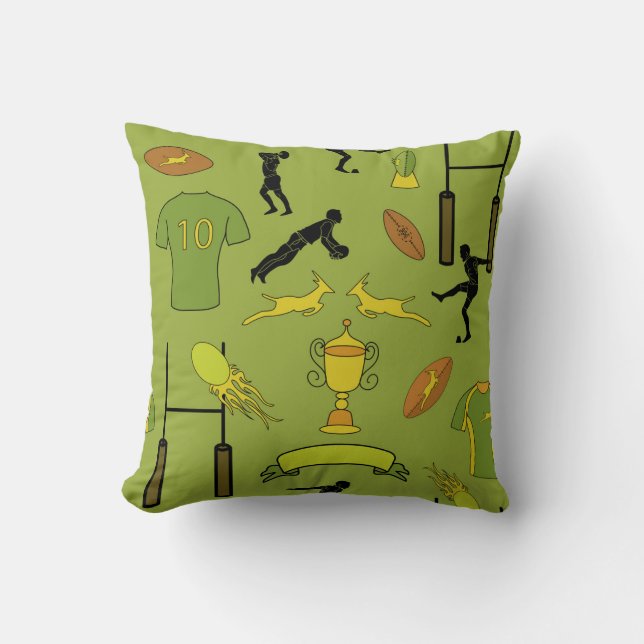 Rugby game on Throw Pillow, Throw Pillow 16" x 16" Kissen (Vorderseite)