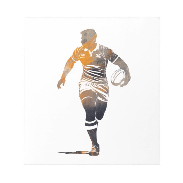 Rugby Game Sport Challenge Illustration Silhouette Notizblock (Vorderseite)