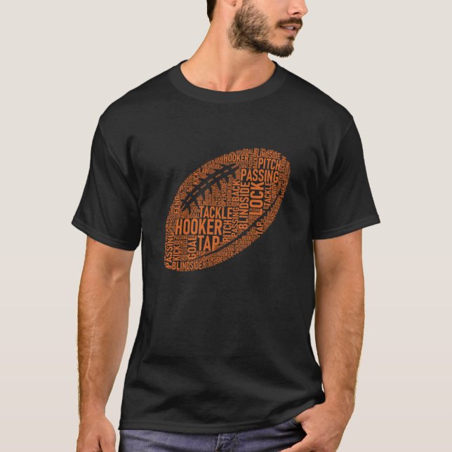 Rugby Game Typografy Rugby Player Mama Vater T-Shirt (Vorderseite)
