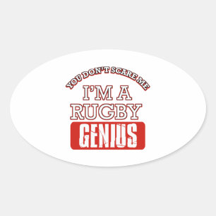 Rugby Genie Ovaler Aufkleber