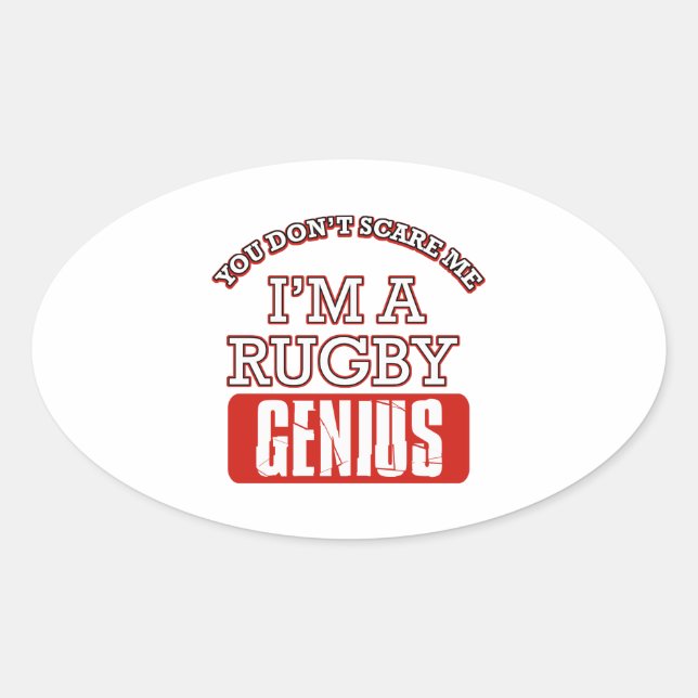 Rugby Genie Ovaler Aufkleber (Vorderseite)