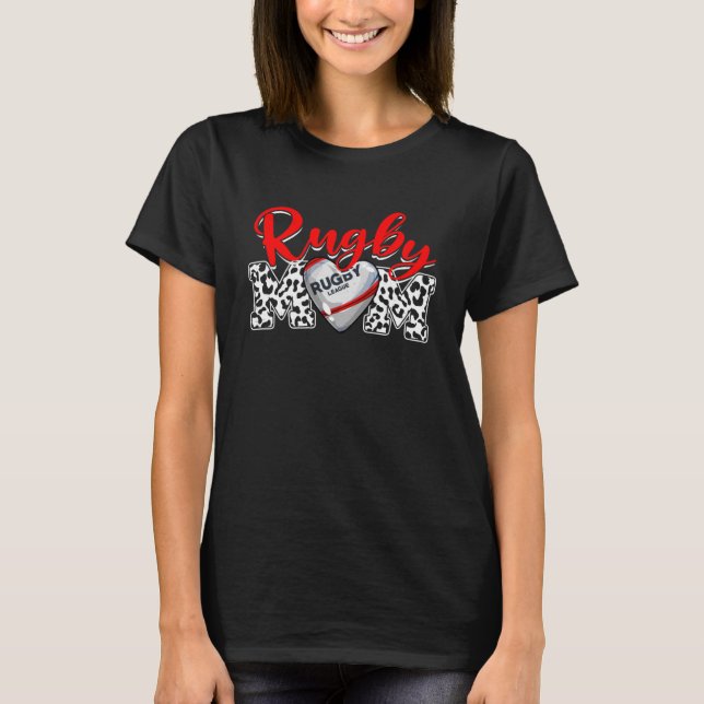 Rugby Heart Rugby Mama Mother Day T-Shirt (Vorderseite)