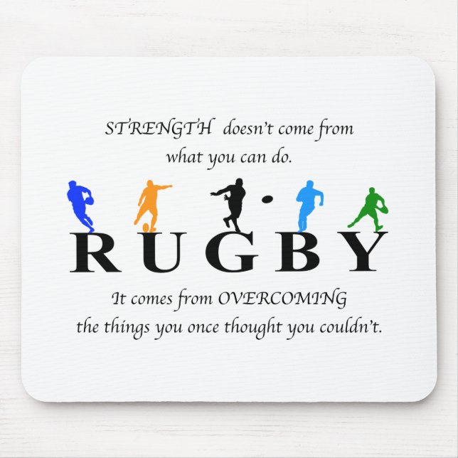 Rugby Inspiration Zitat Mousepad (Vorne)