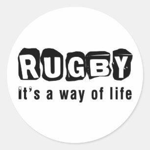 Rugby ist es eine Lebensart Runder Aufkleber