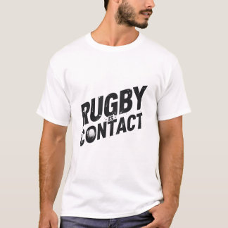 Rugby ist Kontakt – Minimalistische typografische T-Shirt