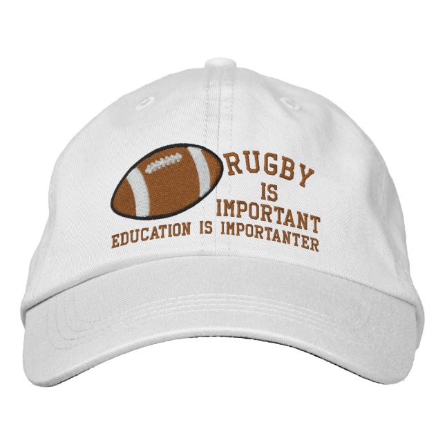 Rugby ist wichtig Bildung ist wichtig Bestickte Kappe (Vorderseite)