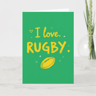 Rugby-Liebe-Pinselstrich-Stil-Karte Karte