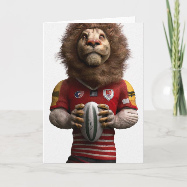 Rugby Lion Grußkarte Feiertagskarte (Vorderseite)