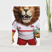 Rugby Lion Grußkarte
