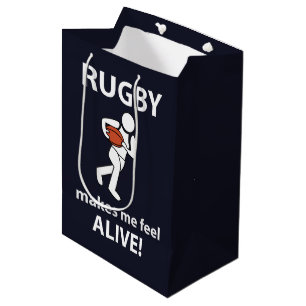 Rugby macht Me Feel Alive Rugby Mittlere Geschenktüte