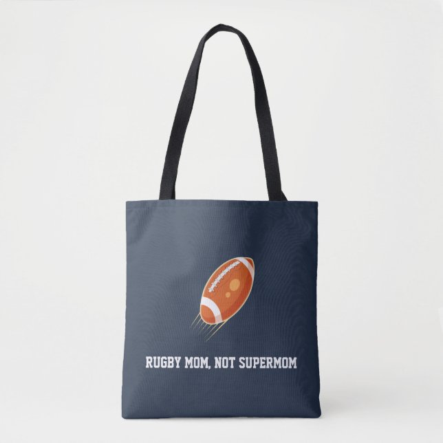 "Rugby Mama, not Supermutter" RUGBY LOVER Tasche (Vorderseite)