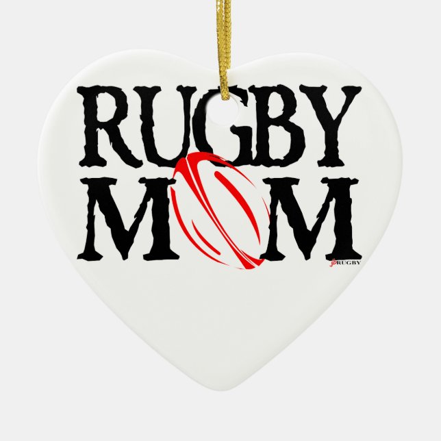 Rugby-Mama - Verzierung Keramik Ornament (Vorne)