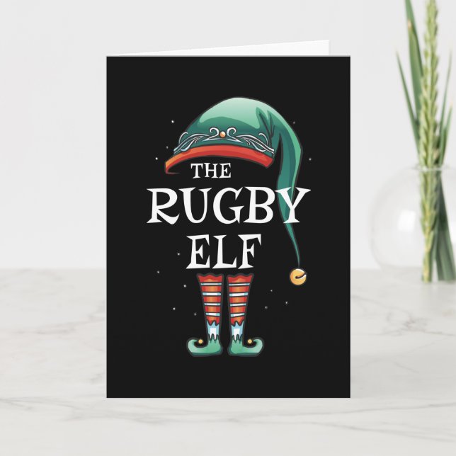 Rugby Matching Family Christmas Party Pajama Karte (Vorderseite)