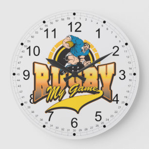 Rugby mein Spiel Große Wanduhr