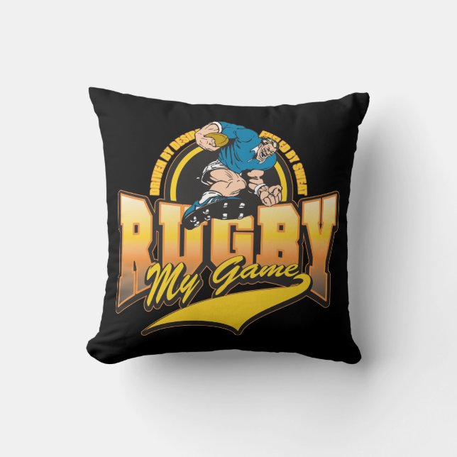 Rugby mein Spiel Kissen (Vorderseite)