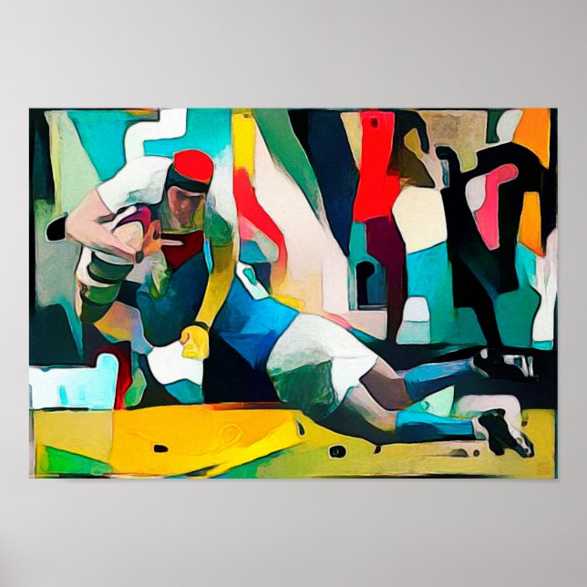 Rugby Painting Print Poster (Vorne)