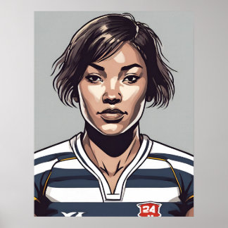 Rugby Player Art Print Poster