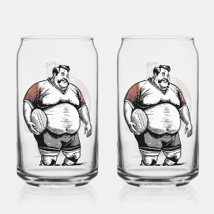 Rugby Player druckt 16oz Can Brillen Dosenglas