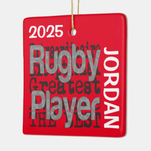 Rugby Player Extraordinaire CUSTOM Keramikornament
