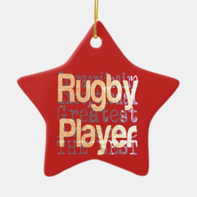 Rugby Player Extraordinaire Keramik Ornament (Vorne)
