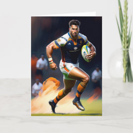 Rugby Player - Rugby Grußkarte Feiertagskarte