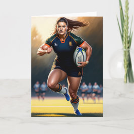 Rugby Player - Rugby Grußkarte Feiertagskarte