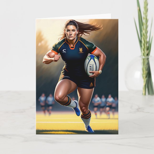 Rugby Player - Rugby Grußkarte Feiertagskarte (Vorderseite)