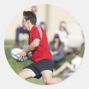 Rugby Player-Sticker Runder Aufkleber
