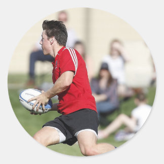 Rugby Player-Sticker Runder Aufkleber
