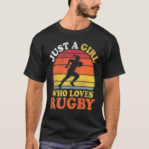 Rugby Player Vintag Just A Girl Liebe Rugby T-Shirt