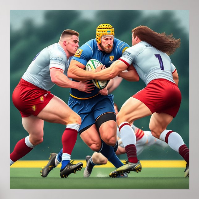 Rugby Players Kunstdruckerei Poster (Vorne)