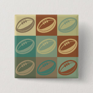 Rugby-Pop-Kunst Button
