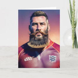 Rugby Portrait - Rugby-Grußkarte Feiertagskarte