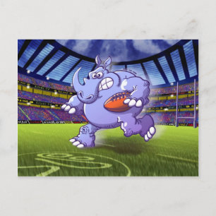 Rugby Rhinoceros Postkarte