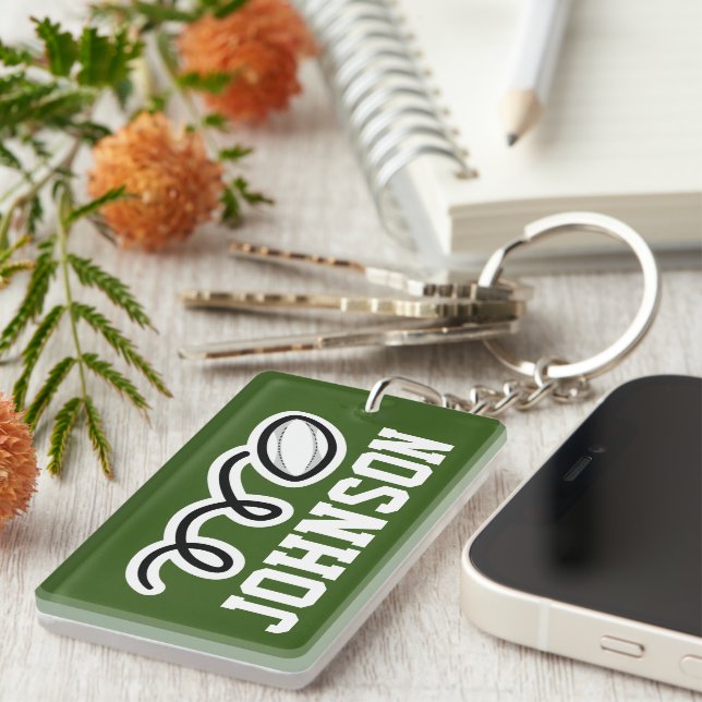 Rugby Schlüsselanhänger Custom-Sportfans-Geschenk (Vorderseite rechts)