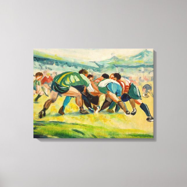 Rugby Scrum Painting - Leinwand Art Print (Vorderseite)