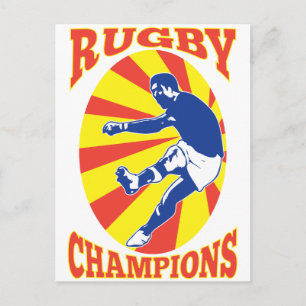 Rugby-Spieler Kickball-Retrostil Postkarte