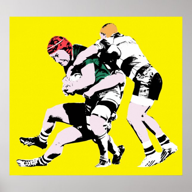 Rugby-Spieler - Rugby-Malerei Poster (Vorne)
