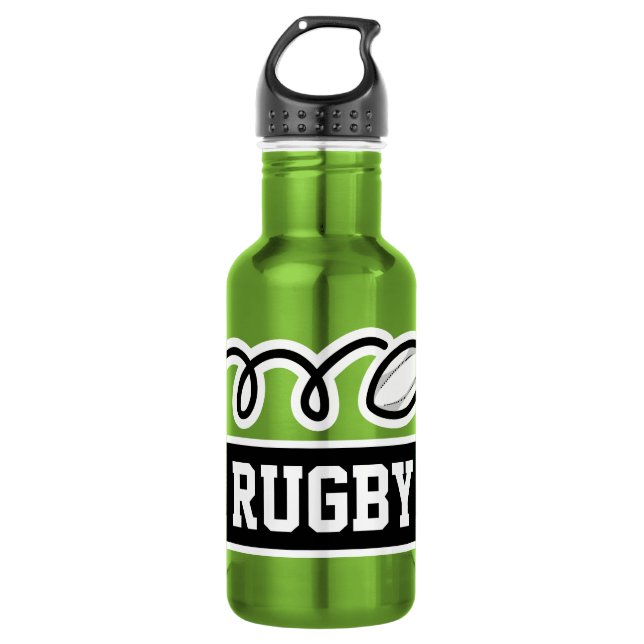 Rugby-Sportgeschenk für Personalisierten individue Edelstahlflasche (Vorderseite)