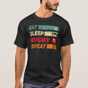 Rugby Sports Player Eat Sleep Rugby Wiederholung M T-Shirt