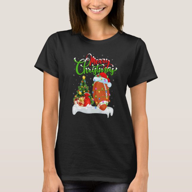 Rugby Sports  Xmas Decorations Santa Rugby Christm T-Shirt (Vorderseite)