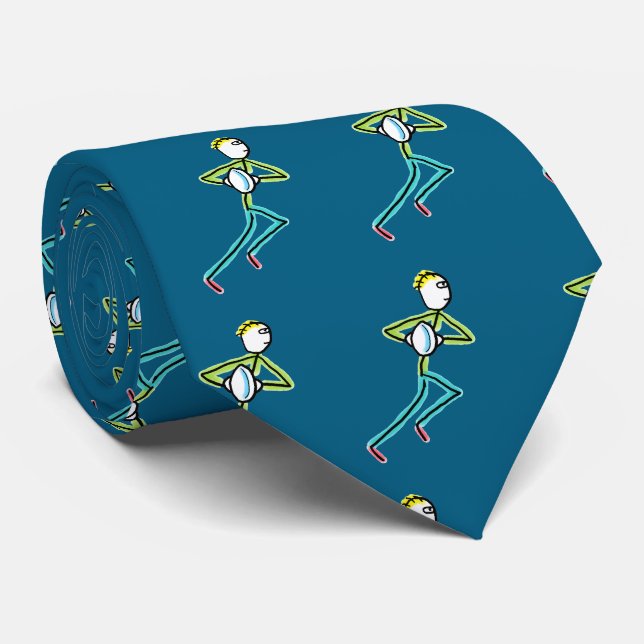 Rugby Stickman Krawatte (Gerollt)