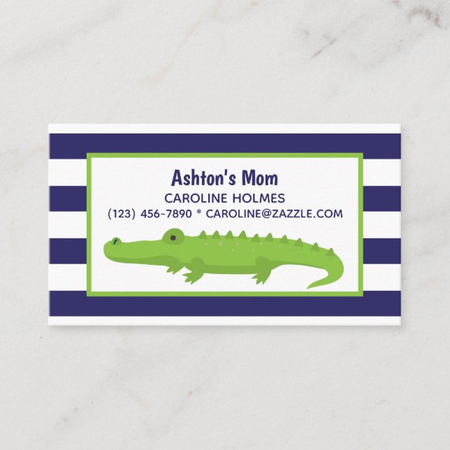Rugby Stripes Alligator Business ou Cartes de Cont (Devant)