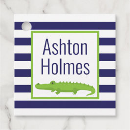 Rugby Stripes Alligator Gefälligkeitsmarken Geschenkanhänger