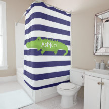 Rugby Stripes Alligator personalisieren Duschvorha