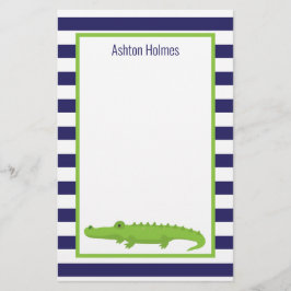 Rugby Stripes Alligator Personalisiert Stationieru Briefpapier