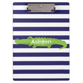 Rugby Stripes Alligator Personalisierte Zwischenab Klemmbrett