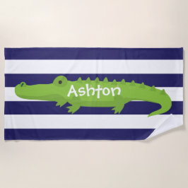 Rugby Stripes Alligator Personalisiertes Badetuch