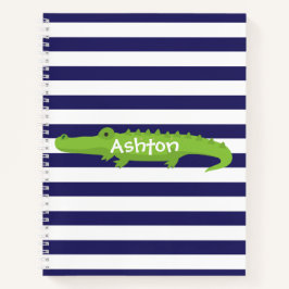 Rugby Stripes Alligator Spiral Notebook Notizbuch