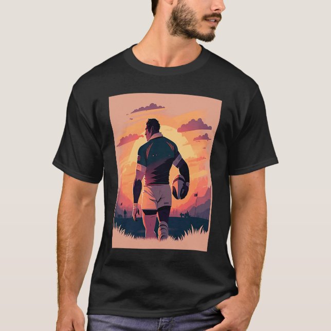Rugby Team Captain Pop Rugby Player  2 T-Shirt (Vorderseite)